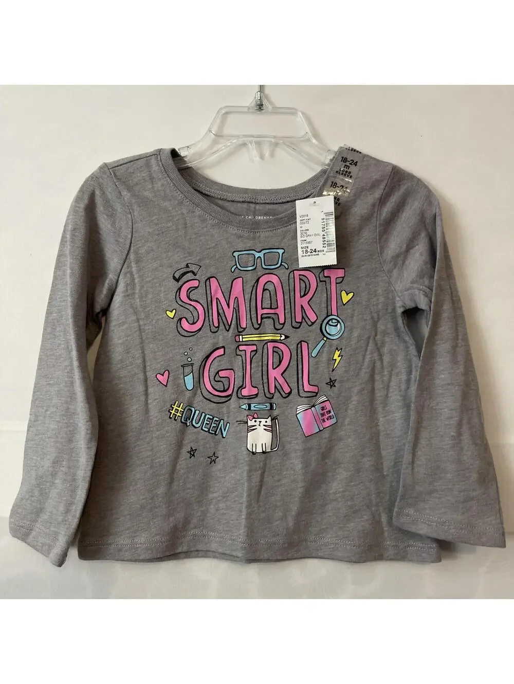 The Childrens Place Girls 18-24 Months Gray Long-Sleeved Cotton Shirt NWT! A2209